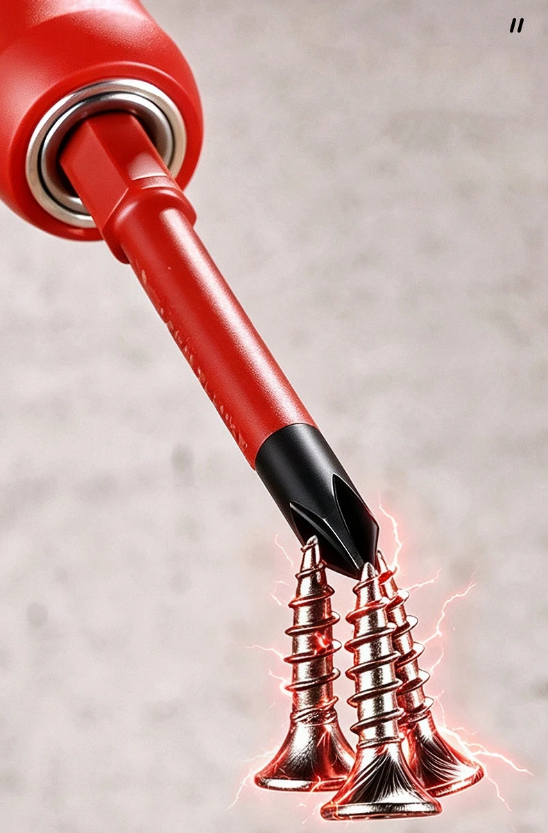 Isoliertes Set Magnetische Phillips- und Schlitz-Bits Profi-Elektriker-Schraubendreher Austauschbare Mehrzweck-Werkzeuge für Auto- und Motorradreparaturen – Detail 6