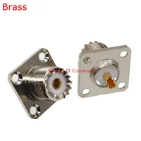10 Uds UHF SO239 SO-239 conector hembra UHF 4 agujeros brida soldadura chasis Panel montaje enchufe RF latón cobre RF