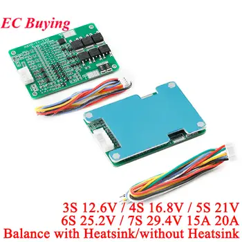3S 4S 5S 6S 7S 15A גבול 20A 18650 סוללת ליתיום LION הגנת לוח BMS 3.7V 12V 16.8V 21V 25.2V 29.4V איזון גוף קירור 8 best sales סוללת ביטוח לאומית 6s 12v - №7