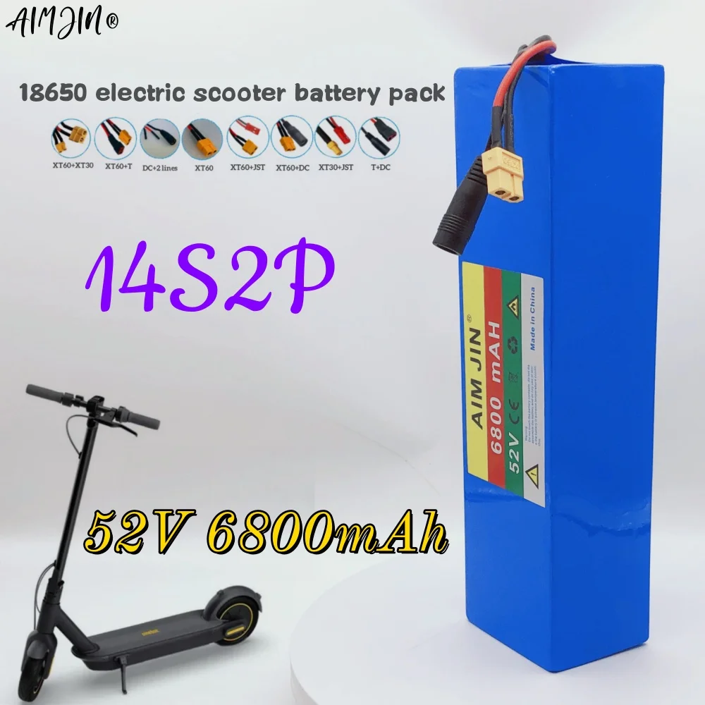 

52V 6800mAH 14S2P Lithium ion Battery Pack 1500W high-quality for Bicycle Scooter Motorcycle Built in BMS