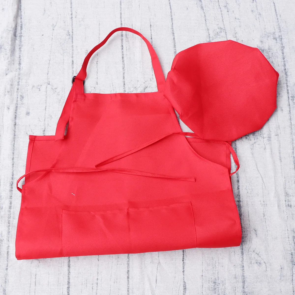 

Xl Size Kids Apron Set Red Waterproof Children Artist Aprons for Painting Cooking Crafts Outdoor Indoor Activities