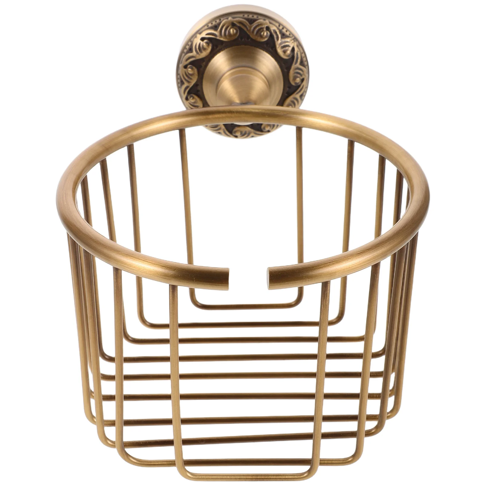 

Brass Toilet Paper Holder Vintage Wall Mounted Tissue Basket Bathroom Storage Rack Organizer Classic Tissue Paper Holder Wire