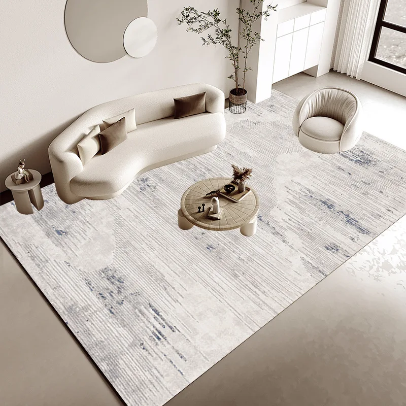 

Light Luxury Home Carpets Living Room Decoration Grey Carpet Hall Simple Style Floor Mat Bedroom Bedside Large Rugs Washable