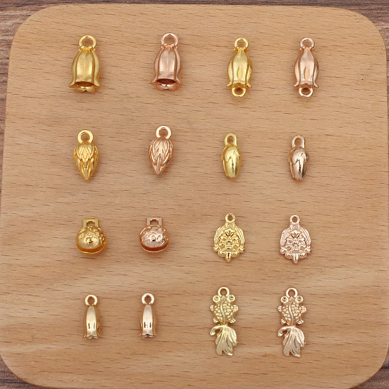 BoYuTe Wholesale (200 Pieces/Lot) Metal Alloy Charms Flower End Caps Diy Hand Made Jewelry Accessories Parts