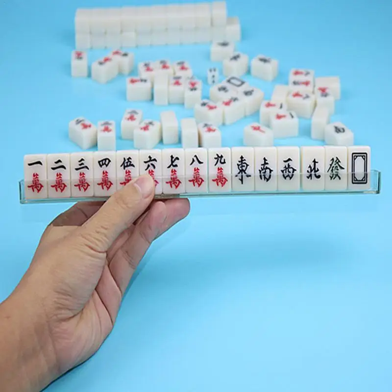 U-shape Ruler Special Mini Mahjong Travel Mahjong Racks Parties Mahjong Games Outdoor Camping Mini Mahjongs Racks