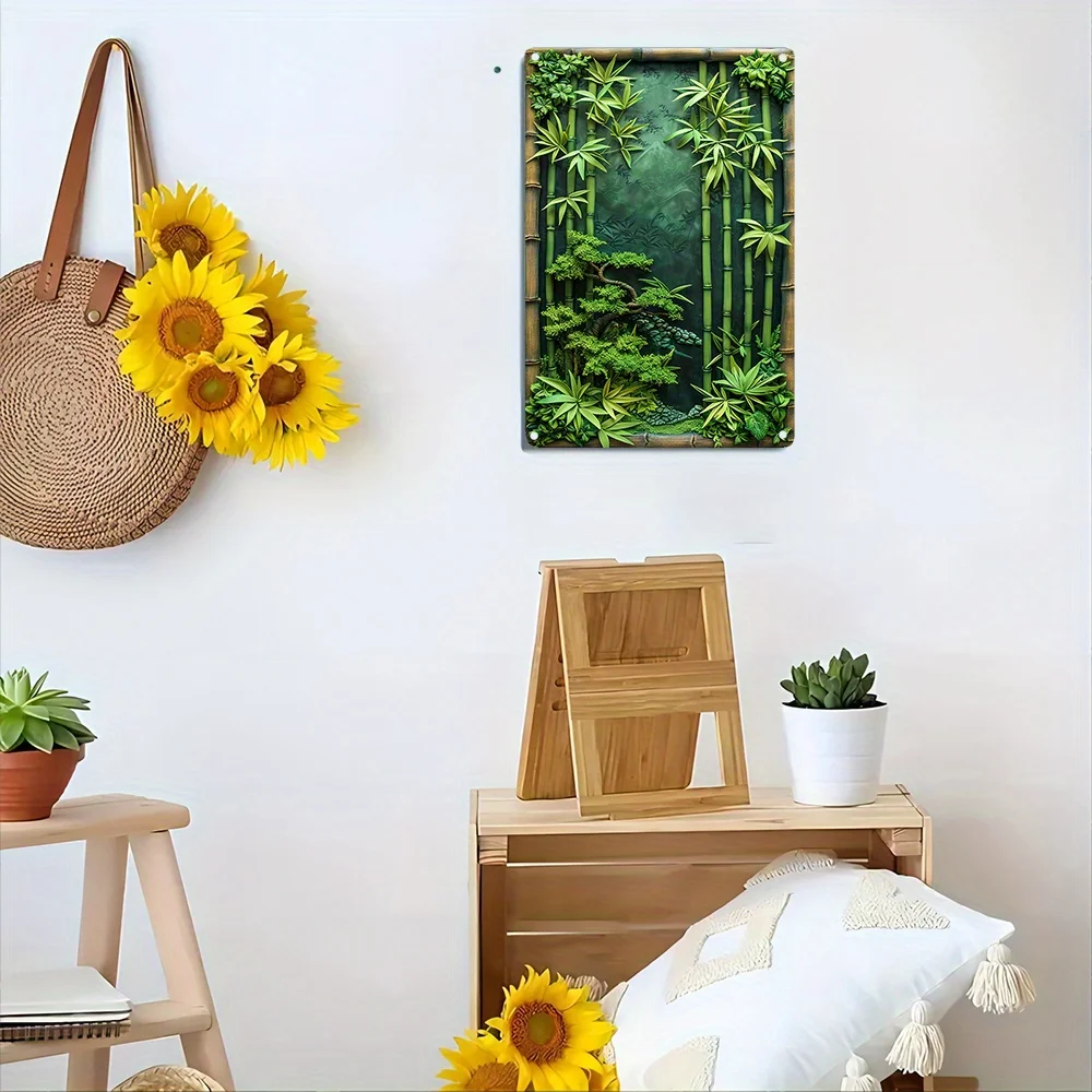 Bamboo Theme Sign- Vintage Spring Summer Decor For Gym, Garden, Store, Toilet - Funny Lovers Christmas Gift, 2D Display Effects