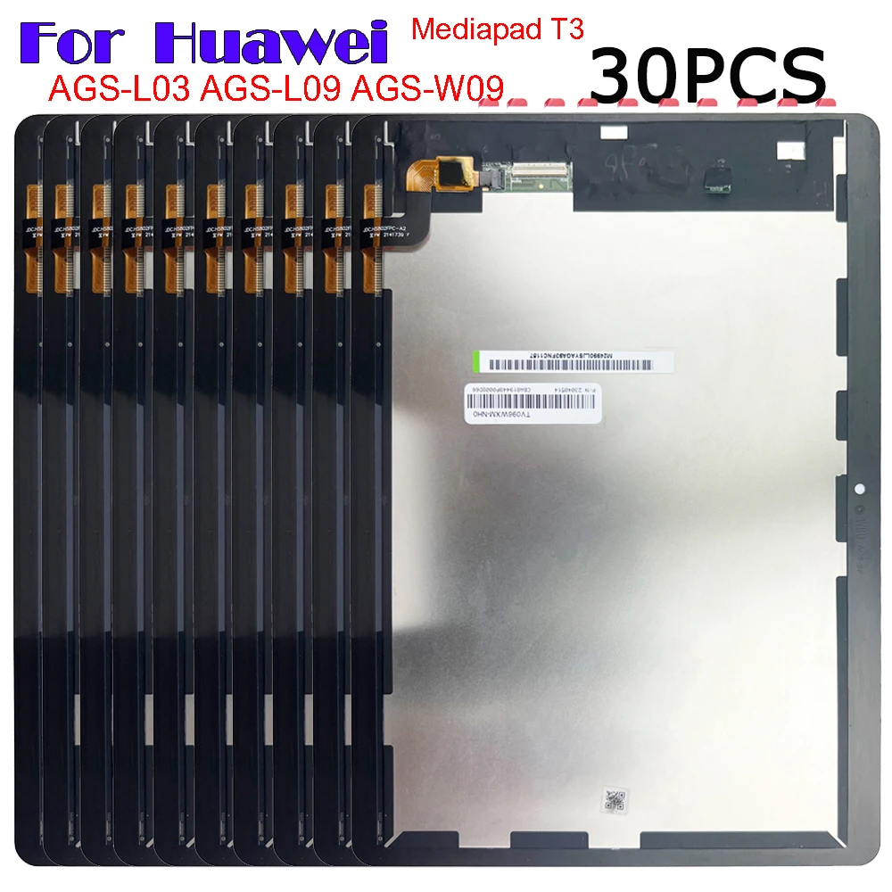 30PCS AAA+ New 9.6 Inch LCD For Huawei MediaPad T3 10 AGS-L03 AGS-L09 AGS-W09 Display Touch Screen Digitizer Assembly Frame