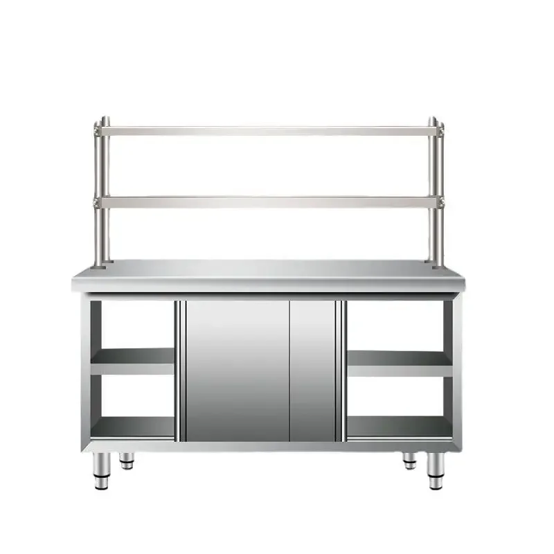 LH3 commercial stainless steel sliding door work operation countertop kitchen loading storage cutting table
