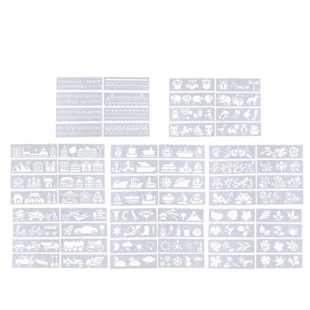 Kids Drawing Stencils, 8Pc Mixed Template Set