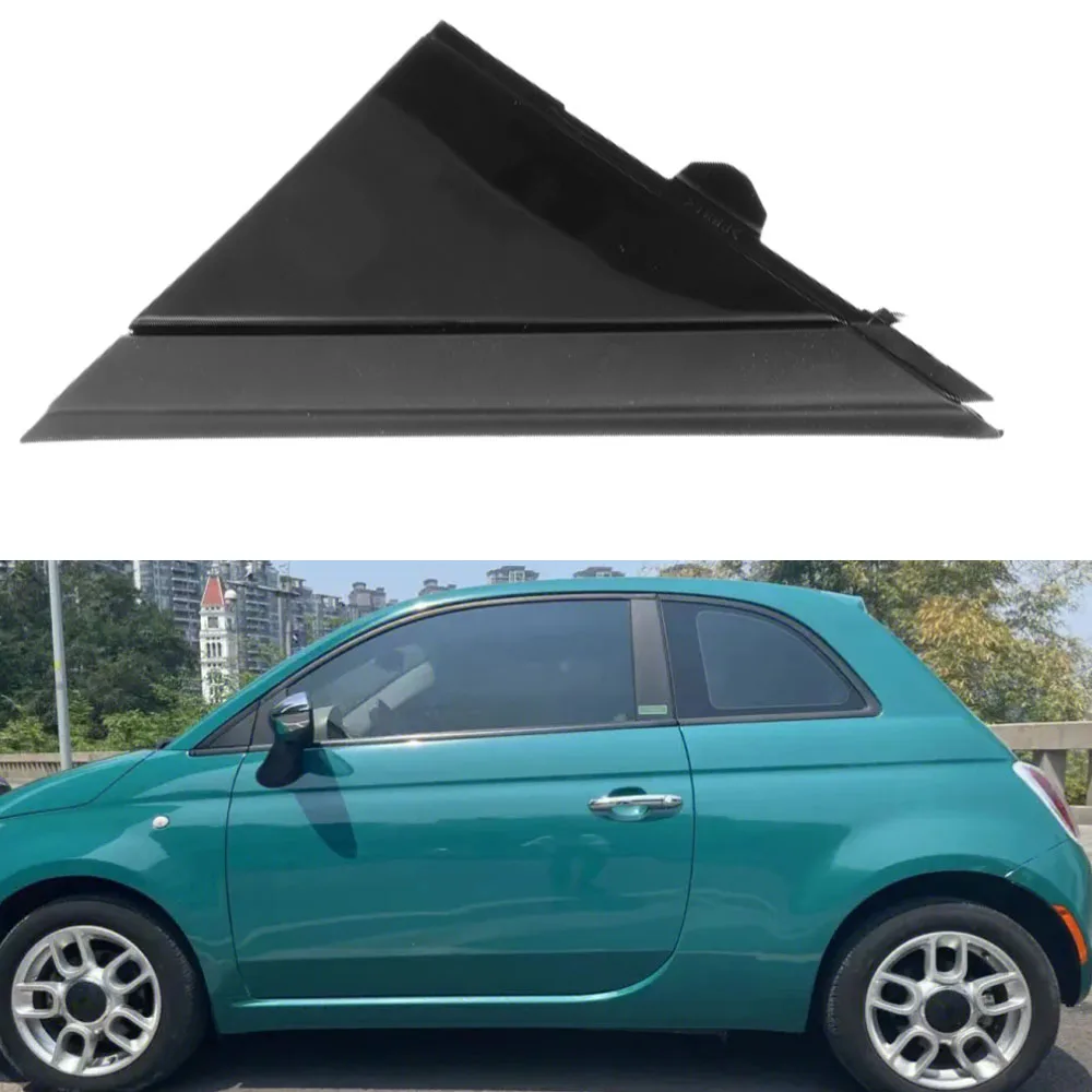 Rear Mirror Triangle Trim Plate Door Mirror Flag Cover Molding Glossy/Matte Black for Fiat 500 2012-2019 1SJ85KX7AA 1SD00KX7AA