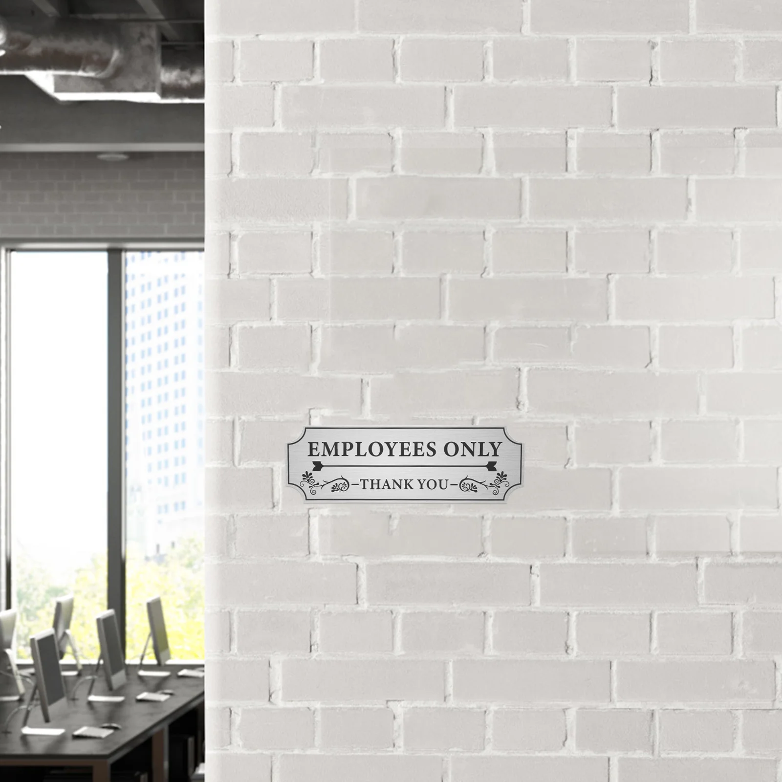 

Door Reminder Sticker Employees Only PVC Office Sign Workplace Access Control Safety Decal Staff Entrance