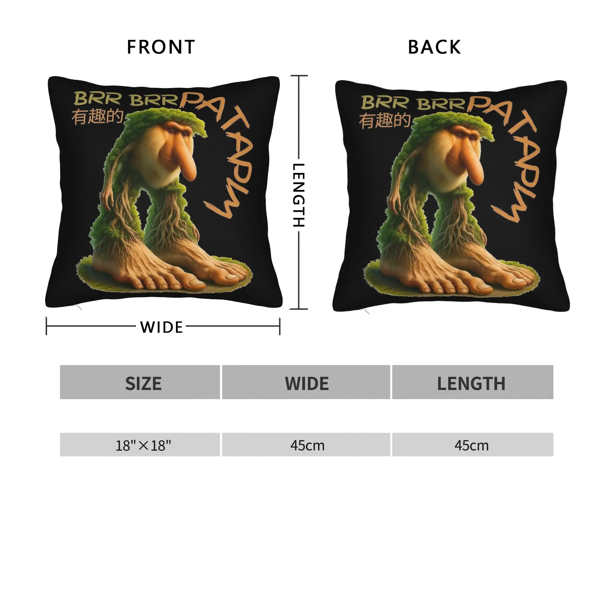 Italian Brainrot THE SOUL OF THE NATURE Pillow Cover Retro Trendy Pillow Case For Wedding Party Home Decor Comfy Pillowcases