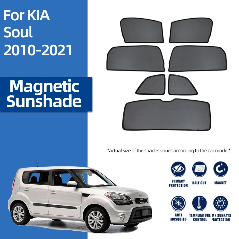 

For Kia SOUL AM 2008-2013 Magnetic Car Sunshade Shield Front Windshield Blind Curtain Rear Baby Side Window Sun Shade Visor