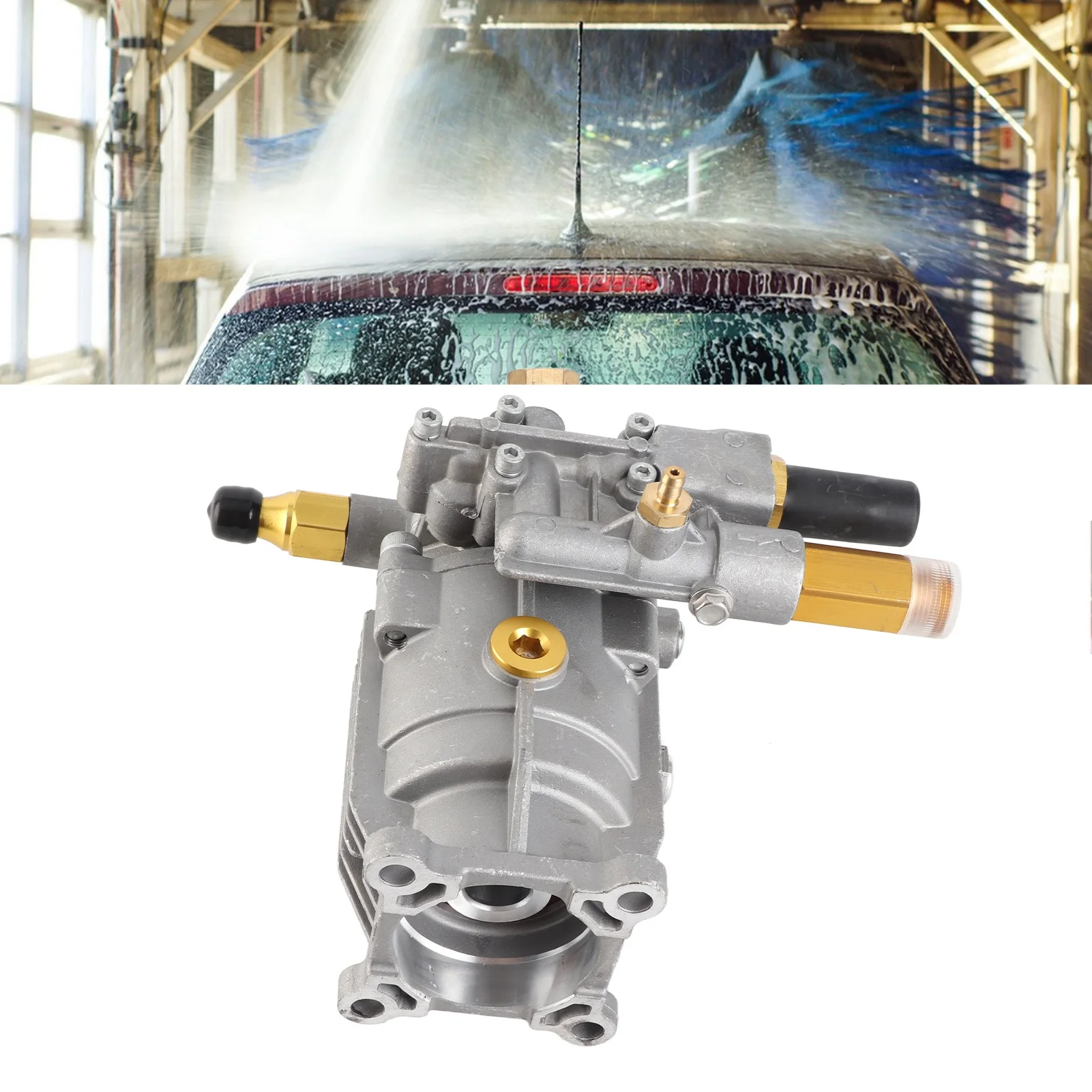 

Pressure Washer Pump High Pressure Washer Pump 3/4in Horizontal Shaft Power Washing Machine Pump 2610‑3000PSI 2.2‑2.4GPM