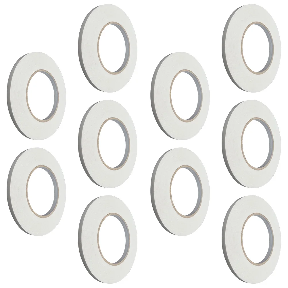 

10Pcs 0.5x800cm Double-Sided Adhesive Tape Clear Strong Bonding for Smooth Surfaces Ideal for Home Office Craft and Stationery