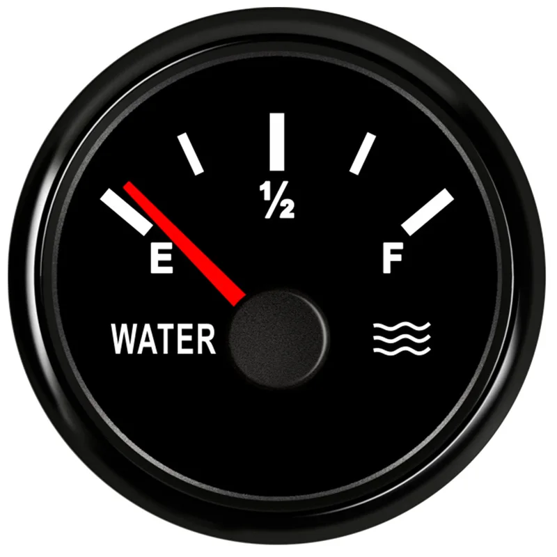 Auto Black Water Level Gauges Modified 52mm Boat Pointer Water Level Meters 0-190ohm Green Backlight 240-33ohm