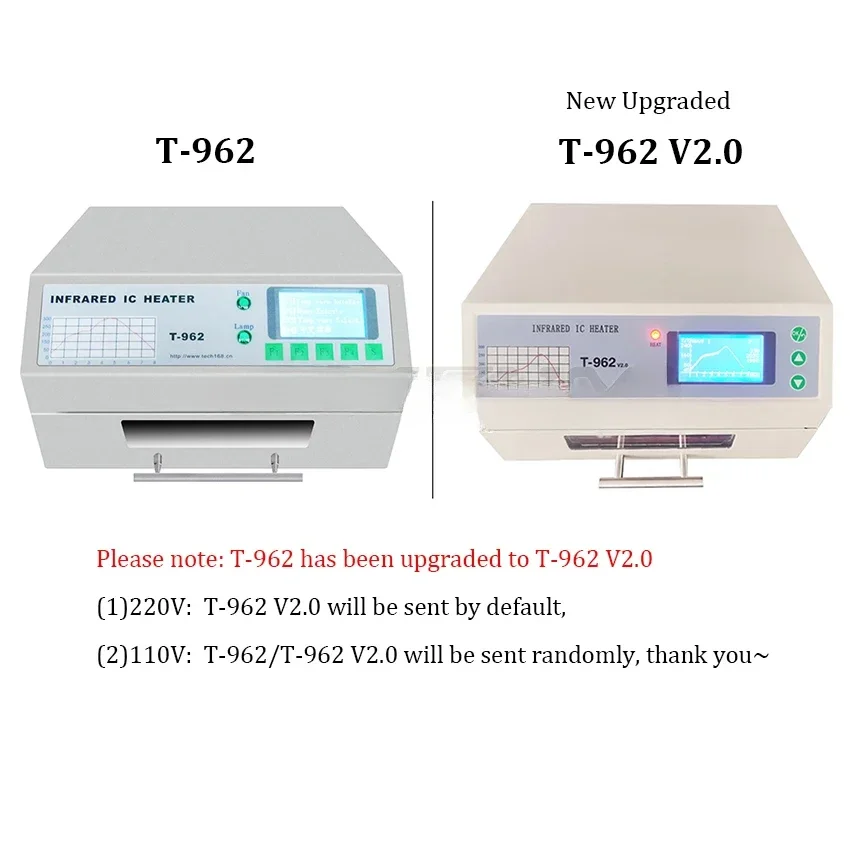 For T-962 Infrared IC Heater Desktop Infrared Reflow Soldering For BGA SMD SMT Rework Solder Oven Station 180 x 235 MM