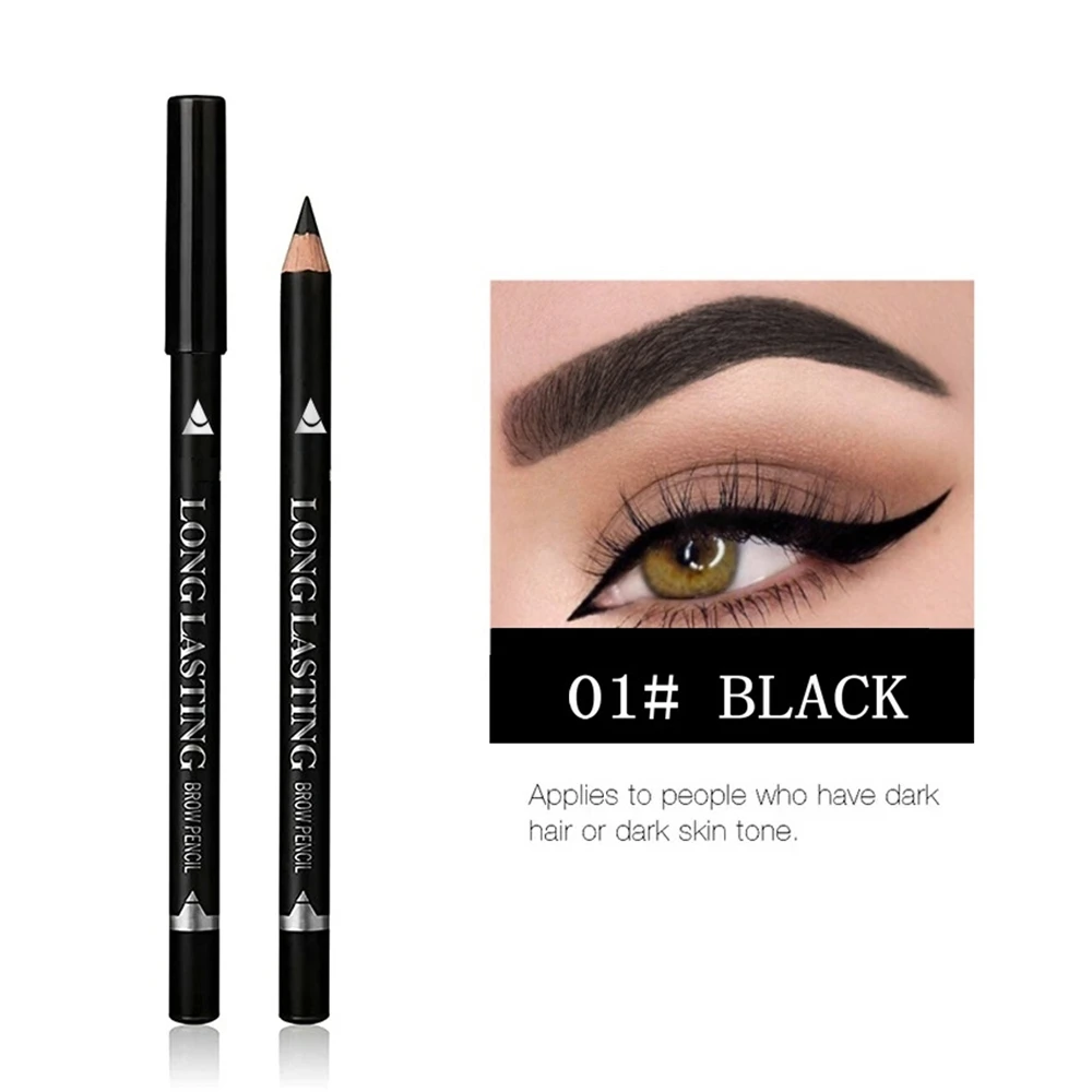 2-in-1 Augenbrauen- und Eyeliner-Stift, Wasserfester, Verwischfester, Natürlich Farbintensiver Augenkonturenstift und Brauen-Definierer, Holzspitzer, Schärfbarer Make-up-Stift – Detail 7