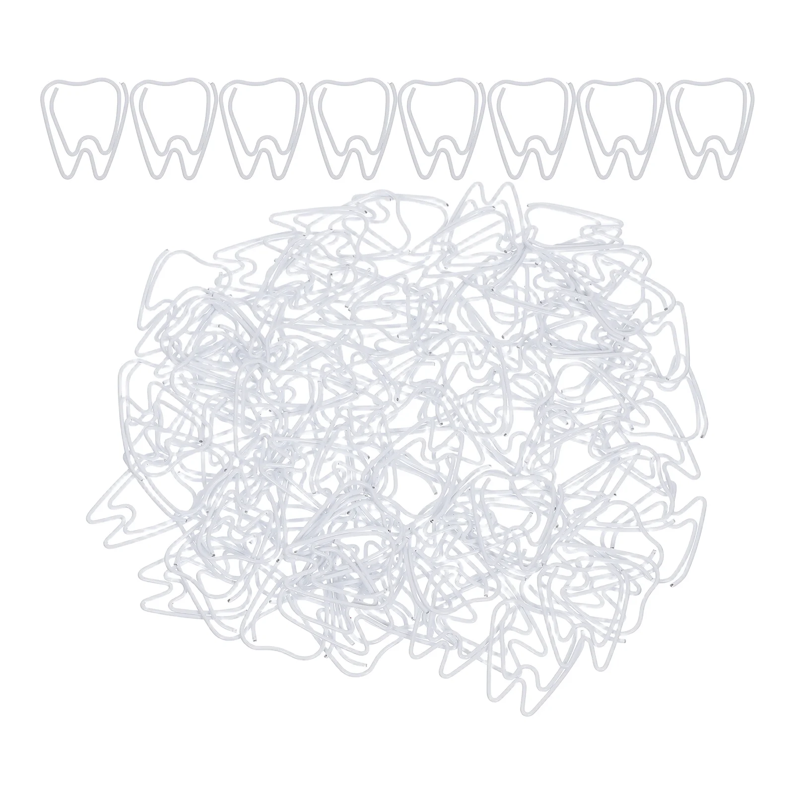 

100 Pcs Teeth Paper Clip Office Supplies for Women White Clips Fancy Supply Kit Tooth Shaped Metal Small