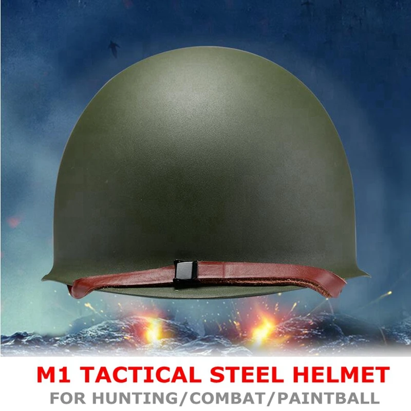 Military M1 Green Steel Adjustable Helmet Tactical Protective Army Equipment Field Paintball Gear Steel Sturdy Helmet For Adult