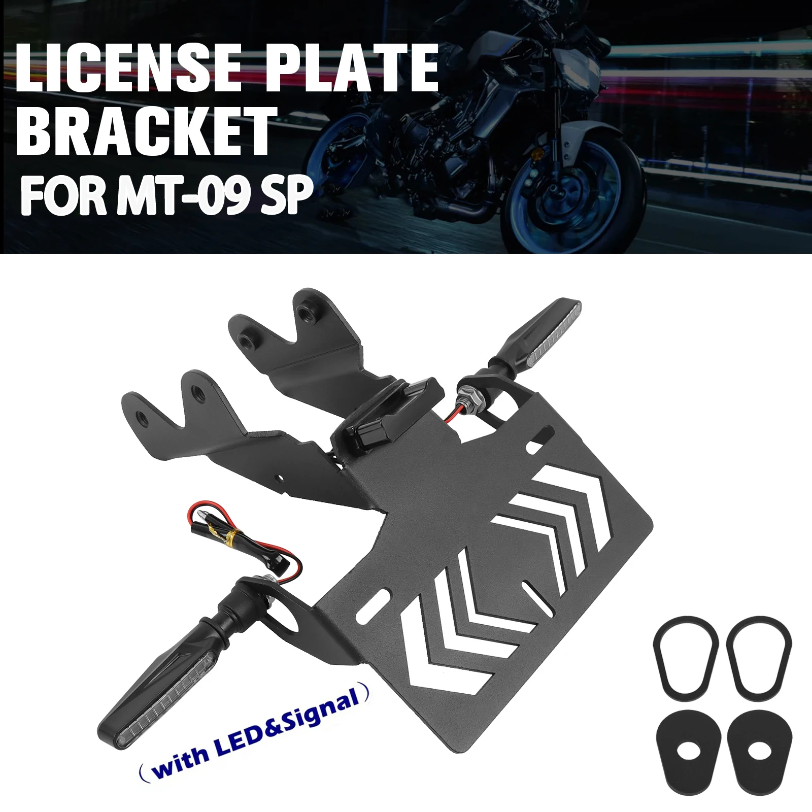 

MT09 Rear License Plate Holder For YAMAHA MT 09 SP MT-09 2024 2025 Motorcycle Tail Tidy Fender Eliminator LED Turn Signal Light