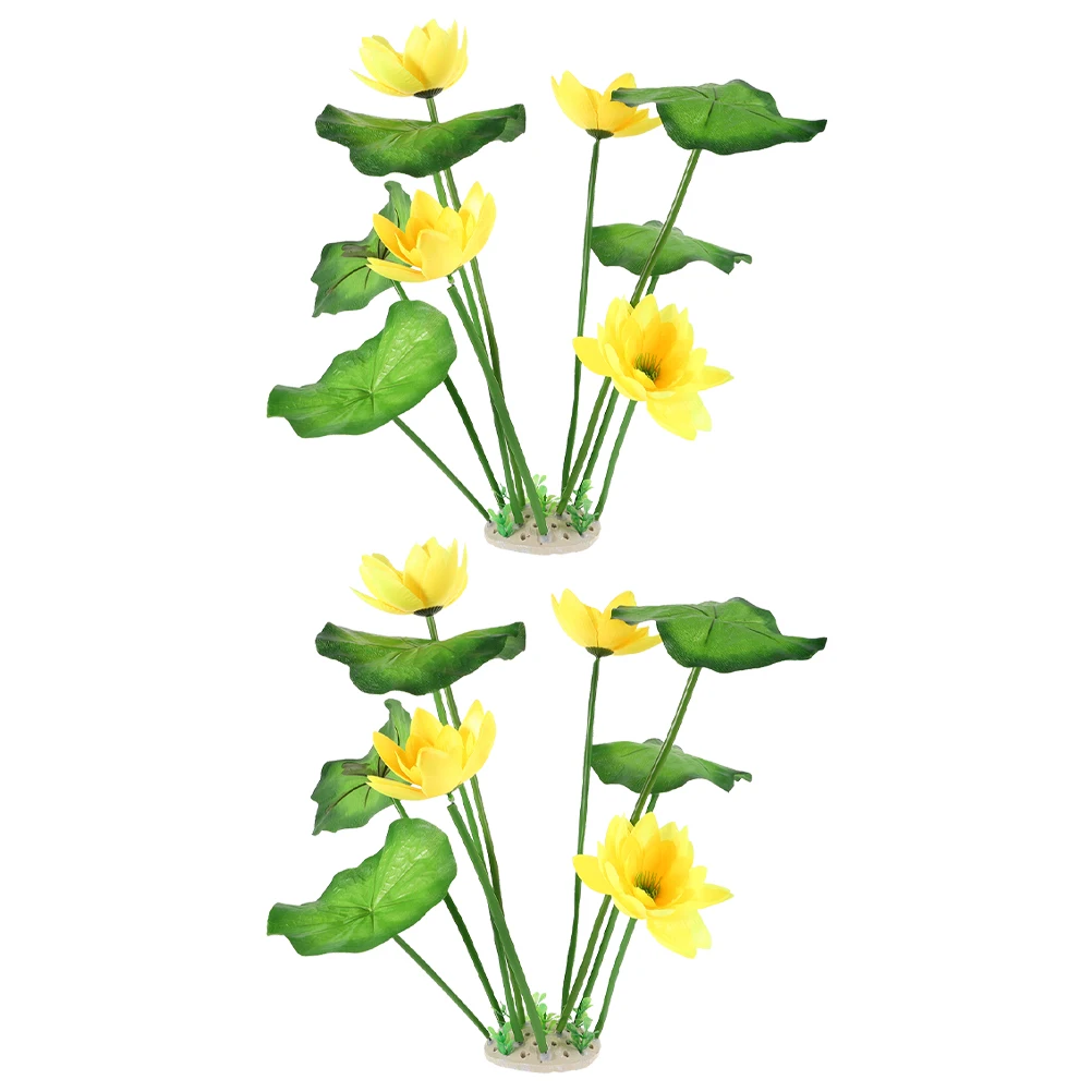 

2Pcs Artificial Aquarium Plants Realistic Water Grass Decorations Fish Tank Sturdy Plastic Easy Clean Simulated