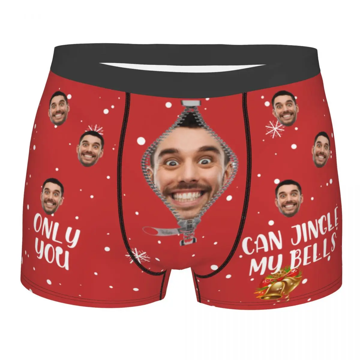 Men Christmas Gifts Custom Face Boxers Personalized Photo Underwear Design Birthday Boxer Briefs for Boyfriend Husband