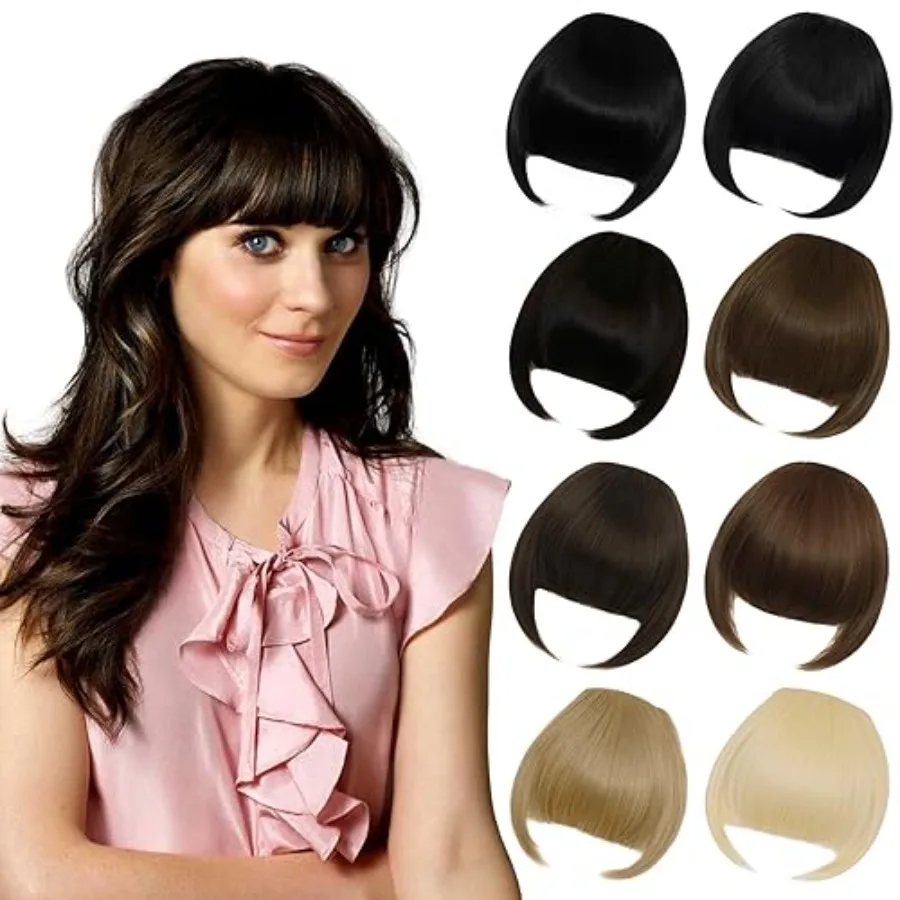 

Daily wear synthetic hair extensions with temples, chocolate brown, natural clip-on for women