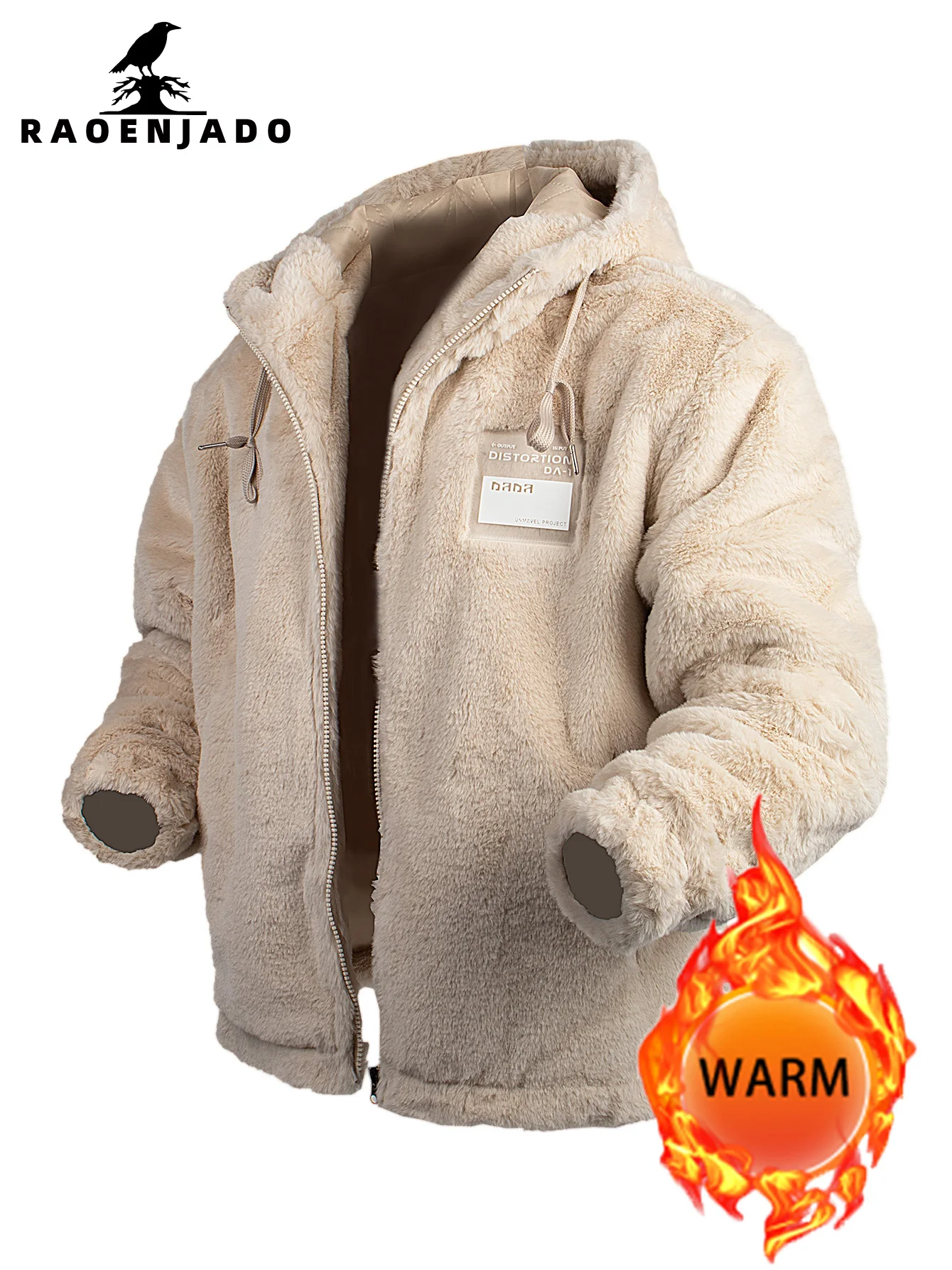 

Men's Hooded Soft Fleece Zipper Jacket Thickened Warm Autumn & Winter Outerwear with Pocket Solid Color Casual Loose Trendy Coat