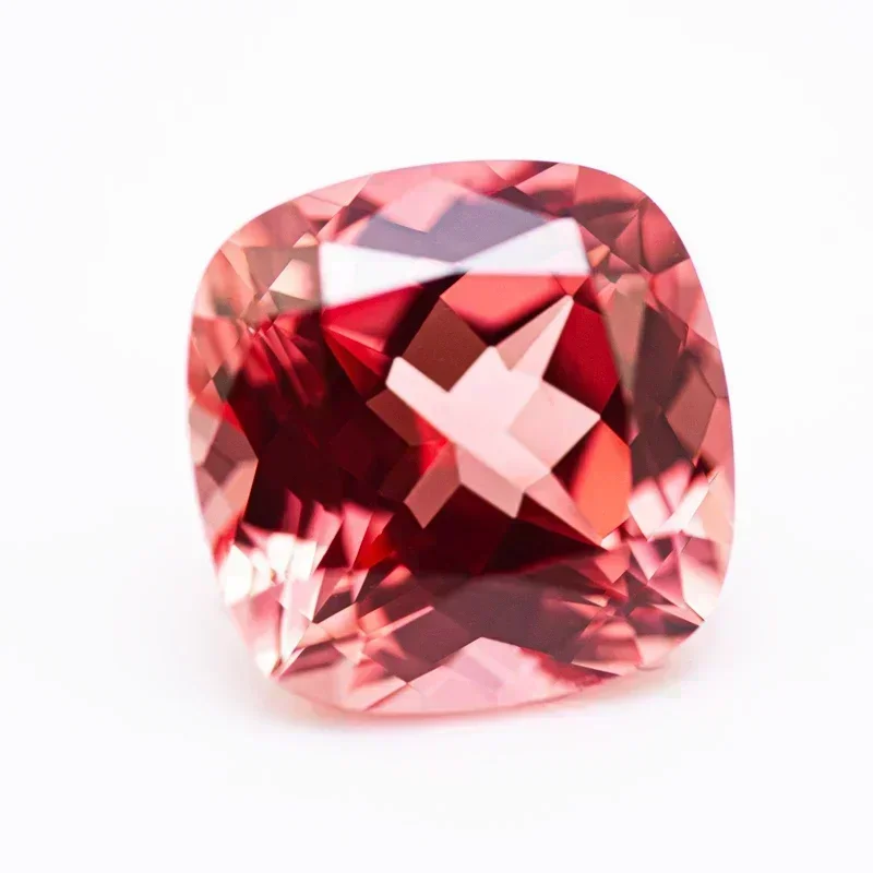 Lab Grown Padparadscha Square Cushion Fire Lotus Colour VVS1 Selectable AGL Certificate Charms Beads for Top Diy Jewelry Making