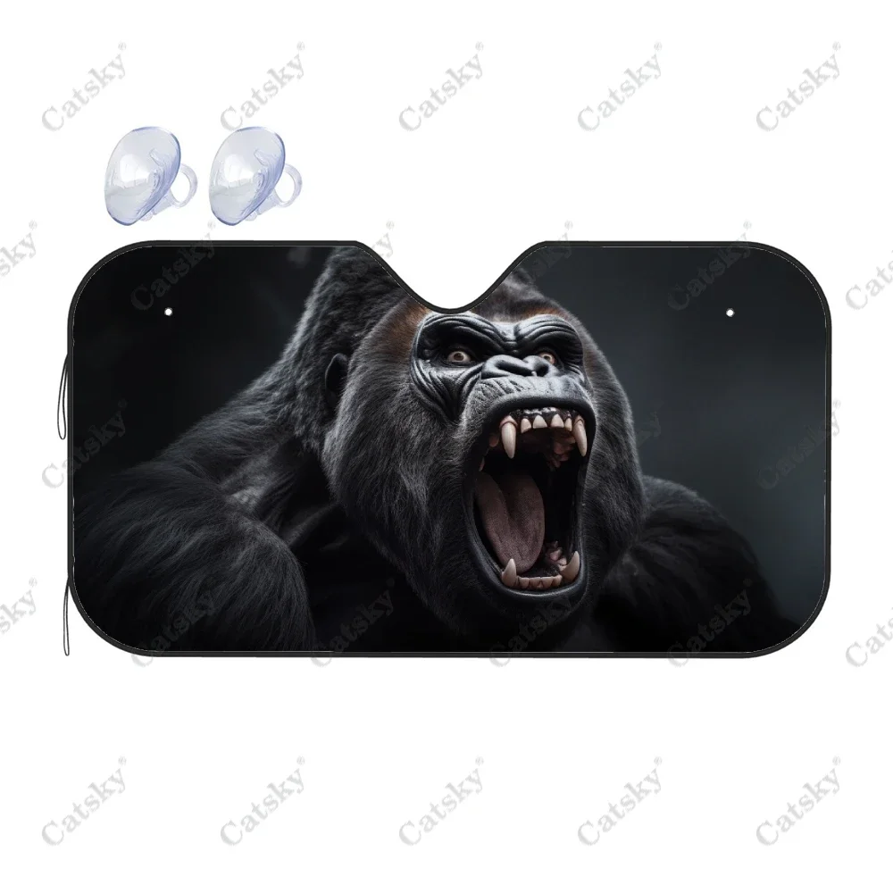 Gorilla Screams in Anger Car Windshield Sunshade, Front Auto Car Windshield Sun Shade Blocks Uv Rays Sun Visor Protector