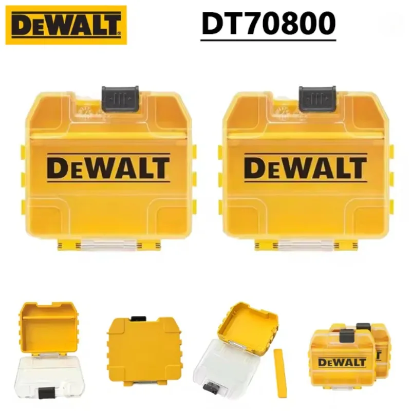 DEWALT DT70800 TSTAK Yellow Plastic Stackable Small Parts Box Multifunctional Tool Storage with Screwdriver Bit Holder