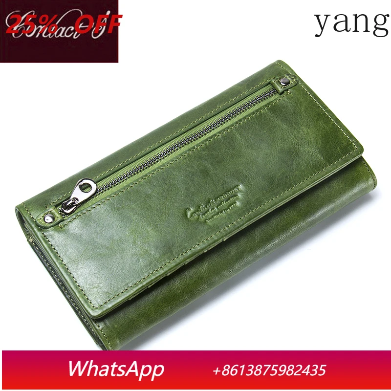 Genuine Leather Women Wallets Female Long Clutch Photo Holder Wallet Large Capacity Purses With Money Phone Bags