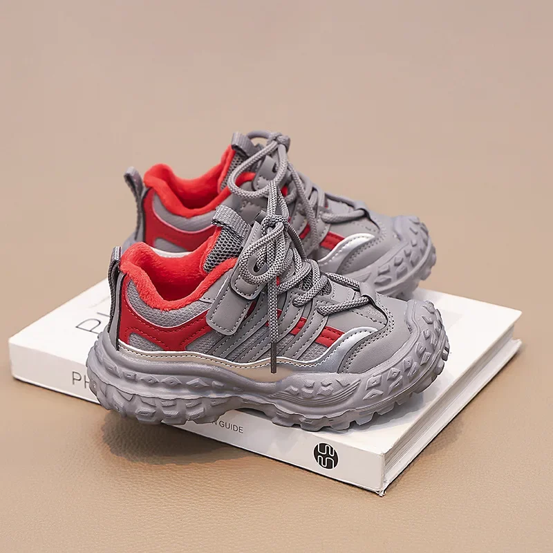 2026 Spring New Kids Casual Shoes Fashion Cool Sneakers Boys Fleece Lined Running Shoes for Girls