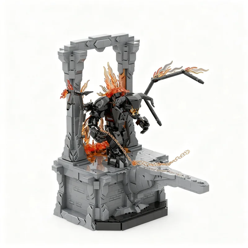 2375pcs MOC The Hobbit and Lord of Rings Balrog Durin's Bane Model Building Blocks Christmas Gift Desktop Shelf Display Ideas
