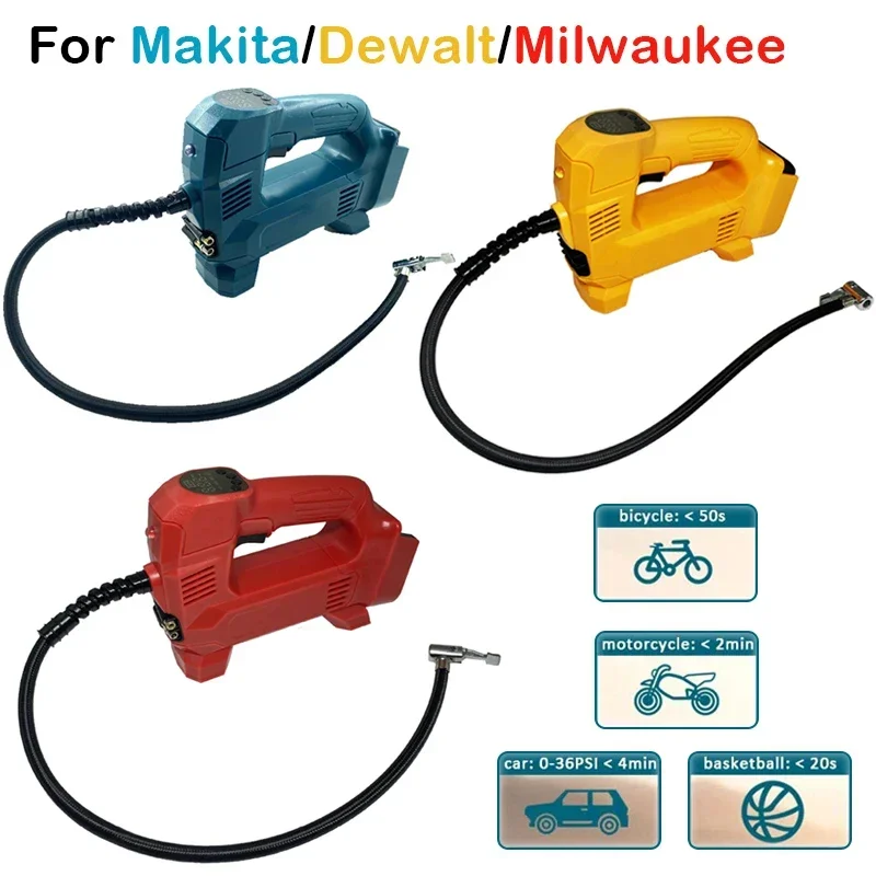 

For Makita/Dewalt/Milwaukee 18V Li-ion Battery Cordless Car Tire Inflator Portable Air Compressor With Digital Display LED Light