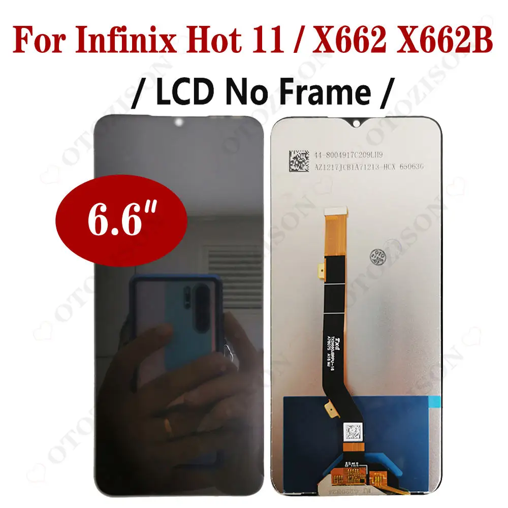 For Infinix Hot 11 X689F LCD Display With Frame X662 X662B Screen Touch Digitizer Sensor Assembly Replacement Hot11 LCDs Parts