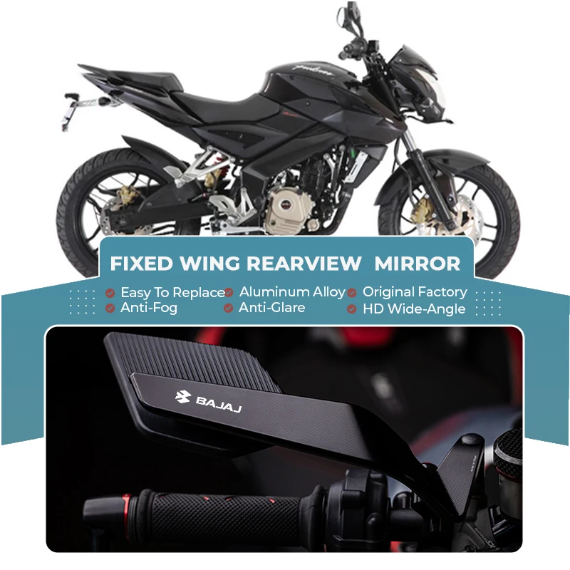 

HD Wide-Angle Vision Motorcycle Wind Wing Alloy Rearview Mirror For Bajaj Dominar 400 Dominar250 Pulsar Touring200 Pulsar