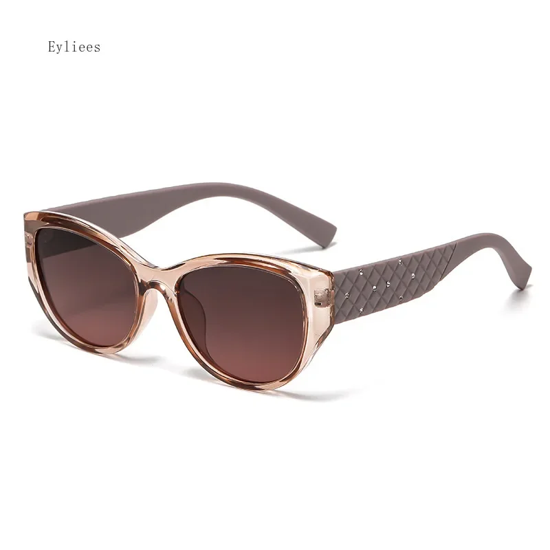

New Fashionable Sunglasses Women Black Plastic Elliptical Decoration Sun Glasses Men Luxury Brand Design Trendy Spectacle Uv400