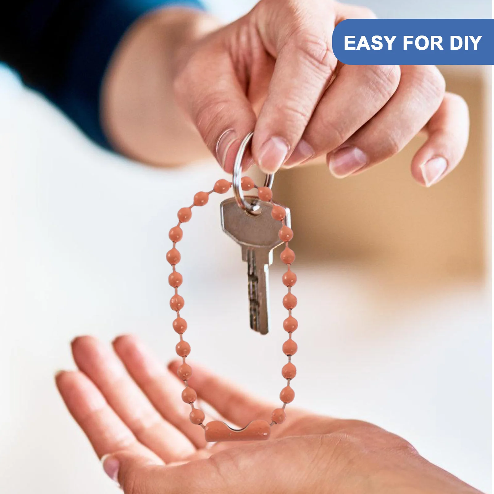 

100Pcs Metal Keychain Chains Ball Bead Chains Durable Tag Hanging Xmas Tree Pendant Decoration Keychain Chain Tag Chain