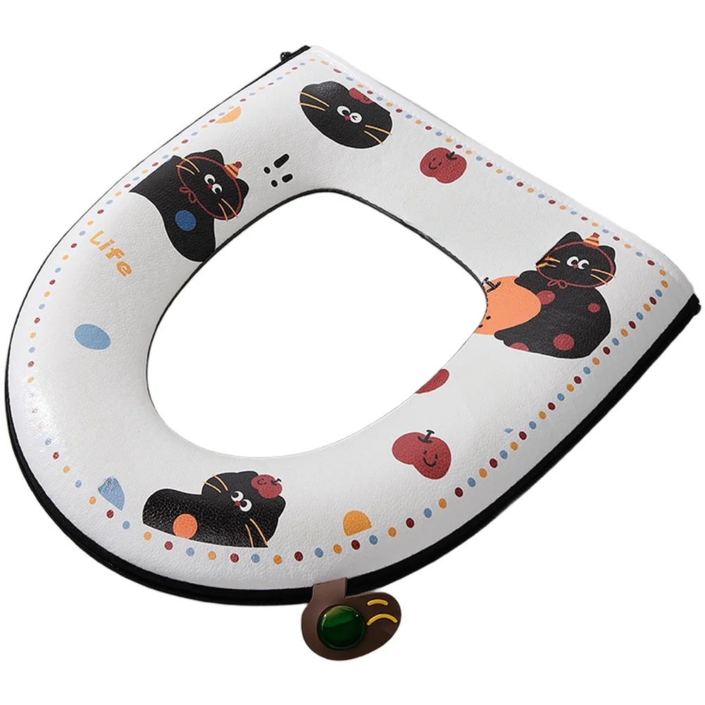PU Waterproof Toilet Seat Cover with Aromatherapy Scent Inserts and Secure Zipper Fit for Standard Toilet Seats