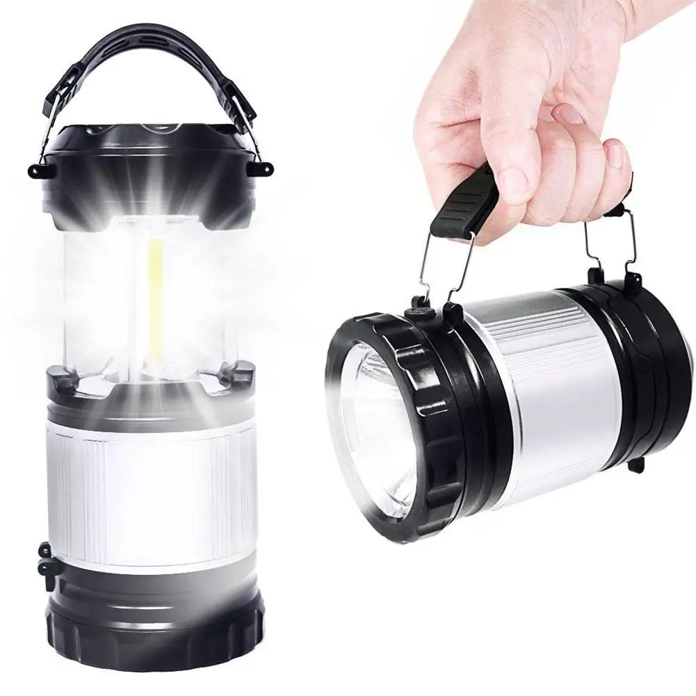 Luz de Camping portátil para exteriores, Linterna de mano para campamento de emergencia, tienda de campaña, caballo de estiramiento, COB + 1 linterna, nueva