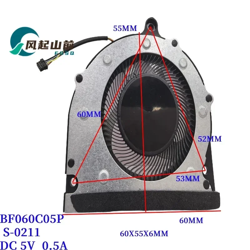 for BF060C05P S-0259 S-0211 5V Domestic Notebook Cooling Fan with Multiple Interfaces Compatible Replacement
