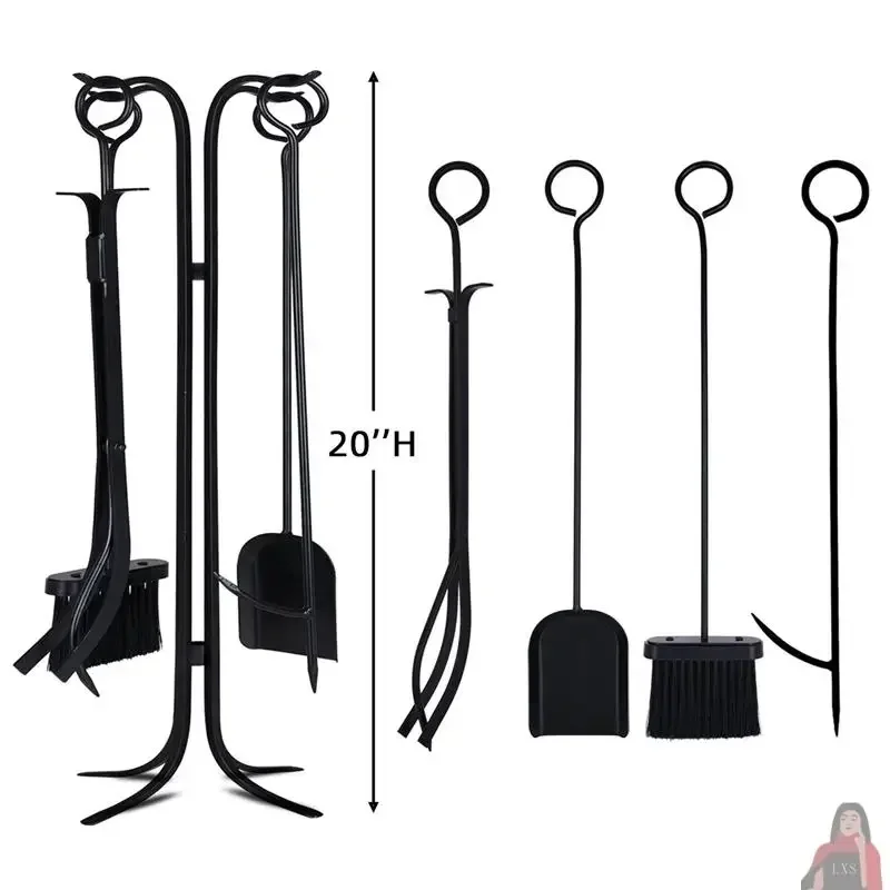 

Fireplace tools fire tongs brush fire hook shovel villa fireplace oven dust cleaning five-piece set