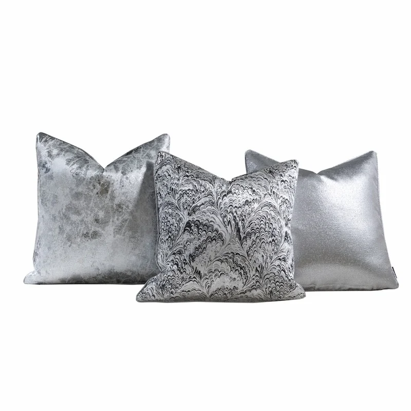 Silver Pillows Luxury Abstract Geometric Cushion Case Modern 45x45 50x50 Decorative Pillow Cover For Sofa Chair Home Decorations