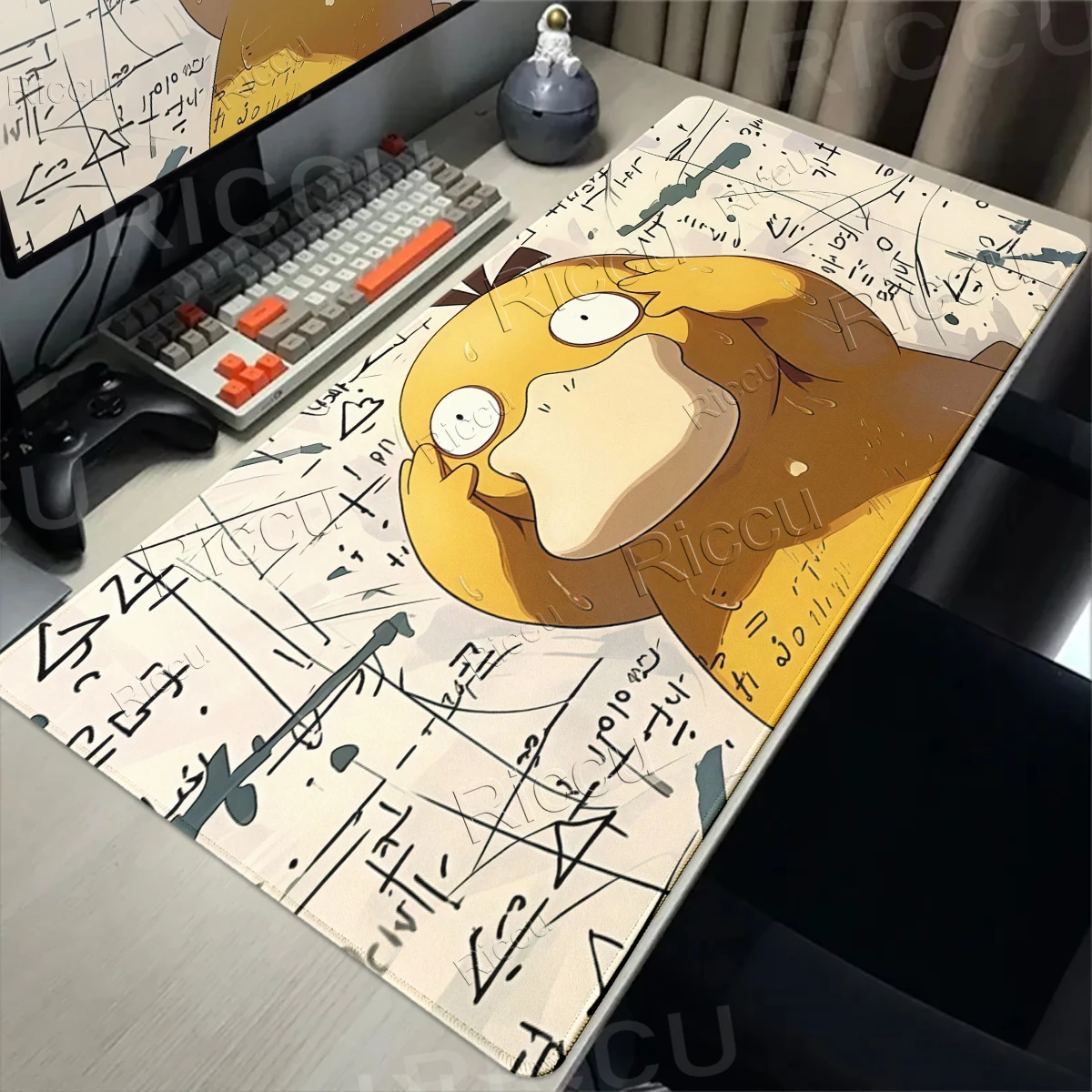 Mouse Pads Pokemon Psyduck Rubber Table Mat Large Gamer Desk Mat PC Computer Keyboard Rug XXL Gaming Accessories Non-slip Carpet