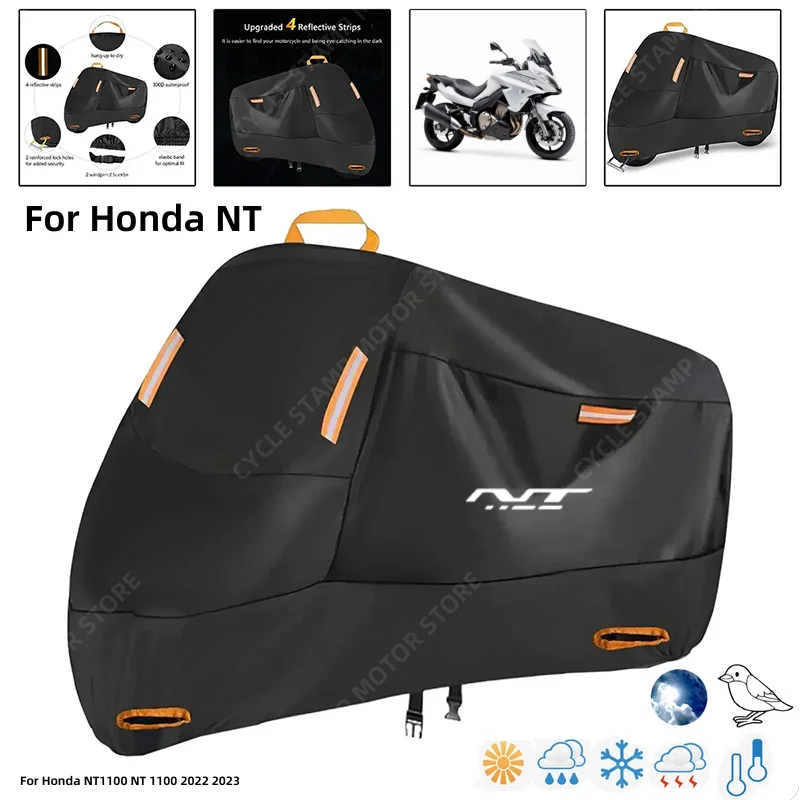 

Waterproof Motorcycle Cover For Honda NT1100 NT 1100 2022 2023 Outdoor Protection Against Rain Dust Debris Weather 210D Oxford