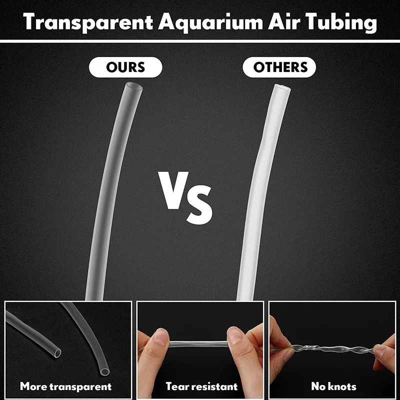 Aquarium Tubing Hose Pipe, Airline Silicone Tubing, Standard 3/16\