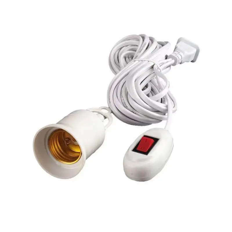 E27 hanging universal screw socket with two plugs and switch light 3/5/8/10 meter long