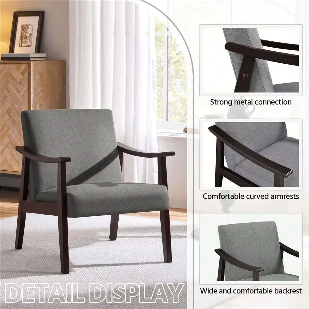 

Sillas Para Comedor Chairs1PC Modern Fabric Accent Armchair, Linen Vanity Chair With Rubberwood Legs Accent Chair For Living Roo